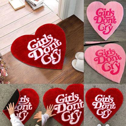 GIRL'S DON’T CRY, Heart-Shaped Rugs.