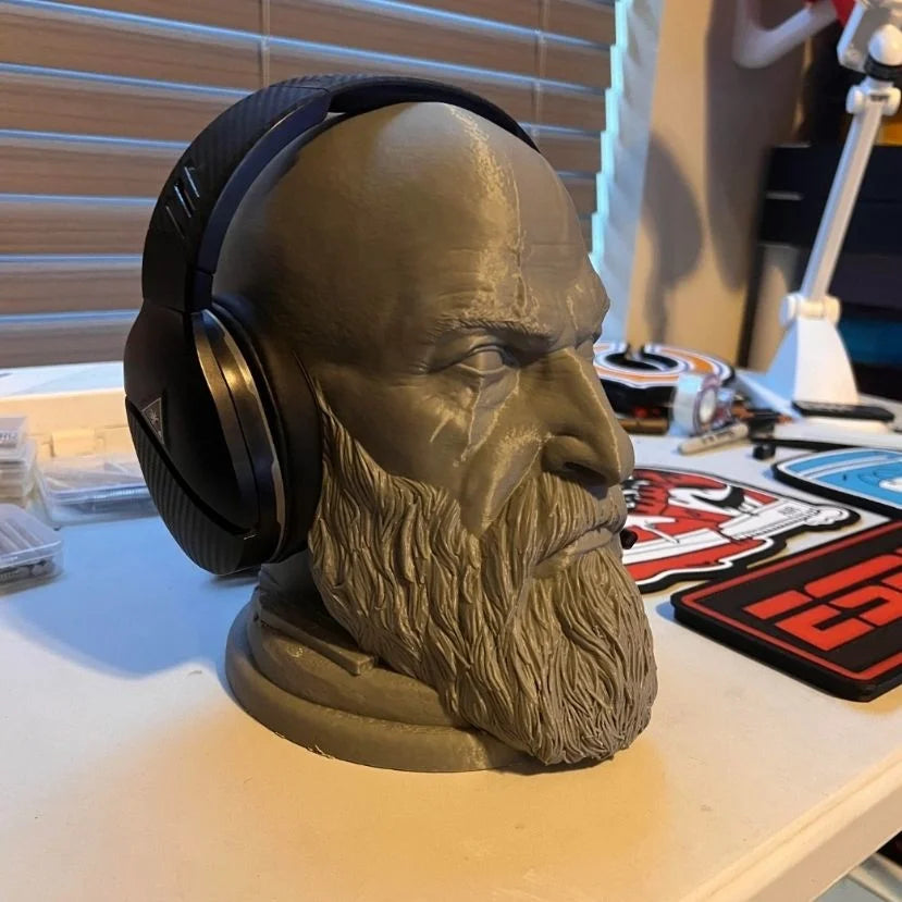 Gods Of Wars Kratos Head Statue Headphone Holder.