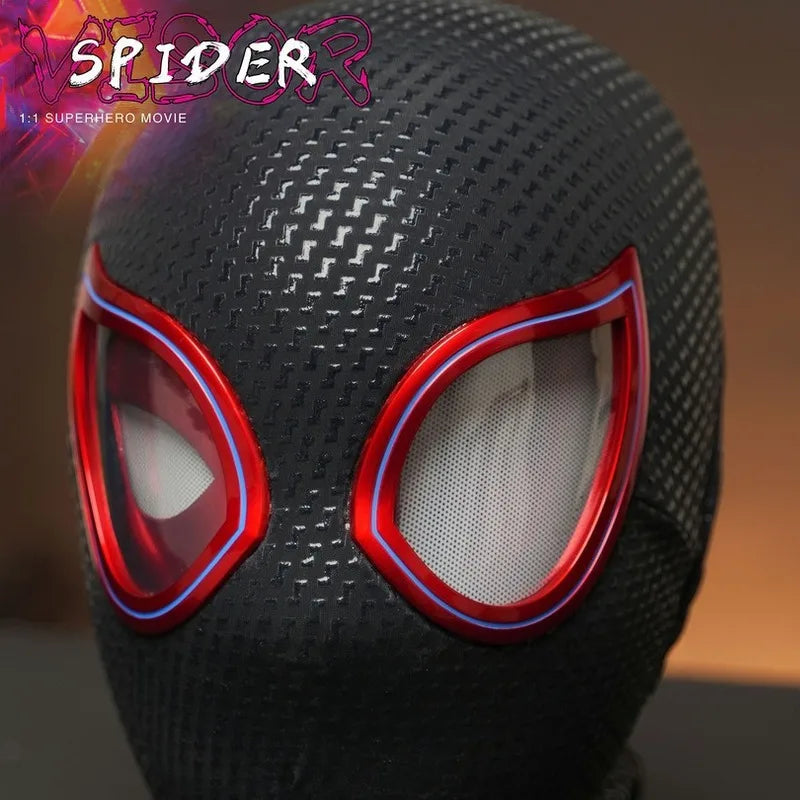 Miles Spider-Man head set electric eyes can move the vertical universe can blink mask.