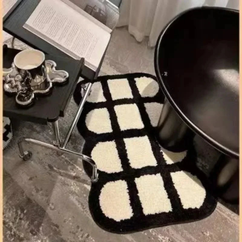 Chessboard Plaid Bath Mats.