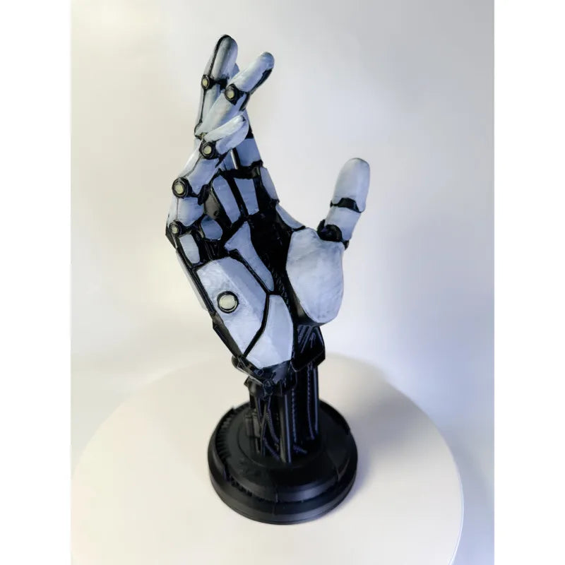 Cyberpunk Robotic Hand Statue Game Controller Stand.