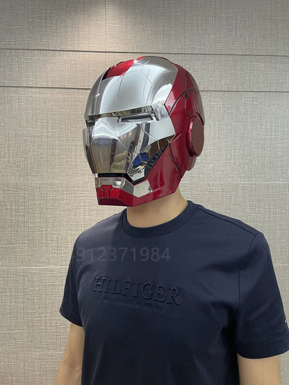 Iron Man Helmet Mk5 Voice Control Eyes With Light Model Toys For Adult Electric Wearable Christmas Gift.
