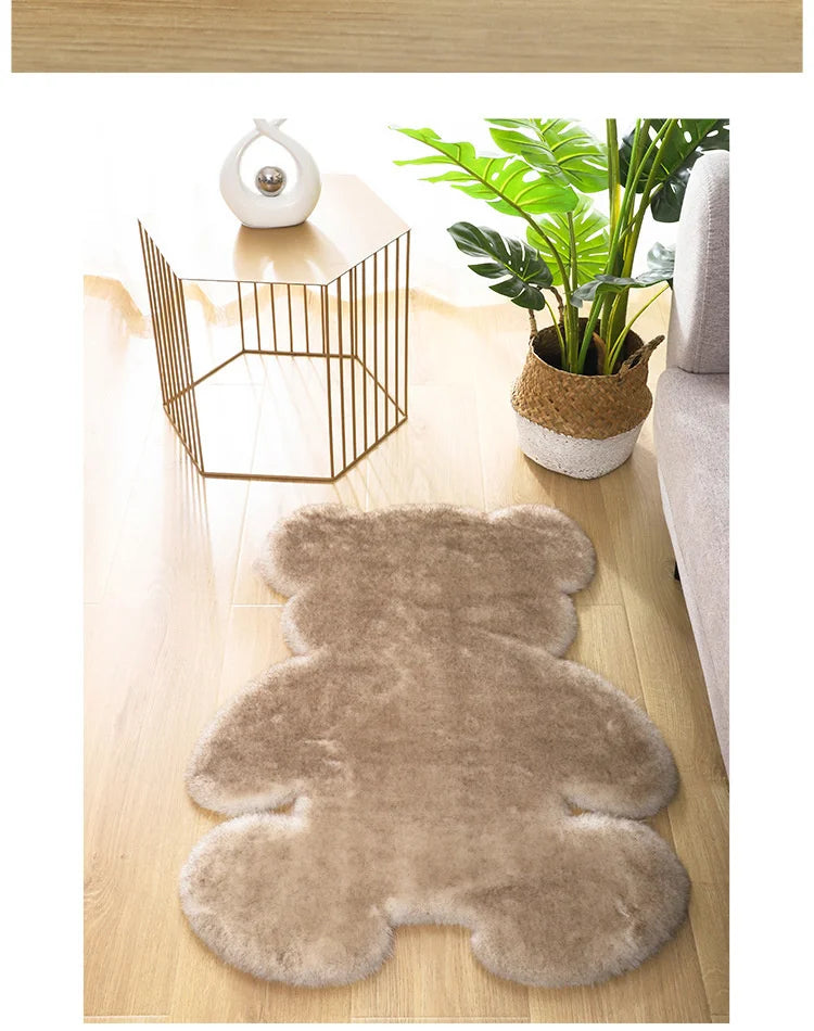 Cartoon Animal Bear Irregular Shaped Tufted Rugs.