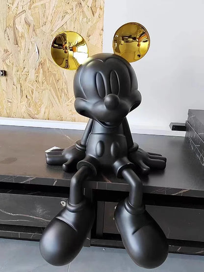 Disney Large Mickey Mouse Sitting Resin Movable Statue.