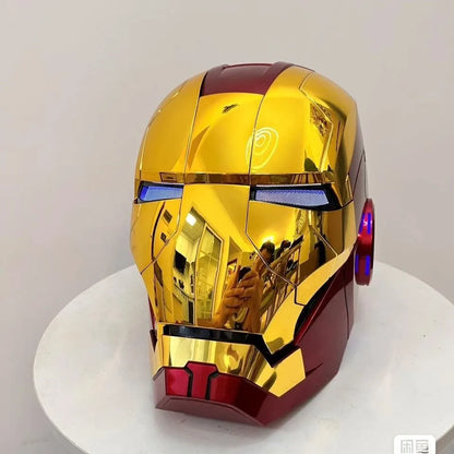 Iron Man Helmet Mk5 Voice Control Eyes With Light Model Toys For Adult Electric Wearable Christmas Gift.
