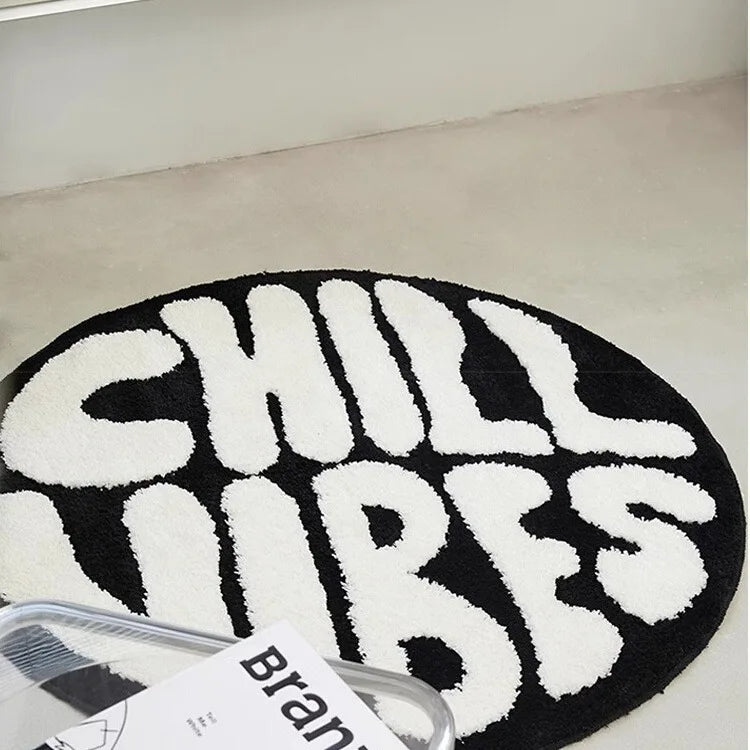 "Chill Vibes" Leisure Round Tufted Rug.