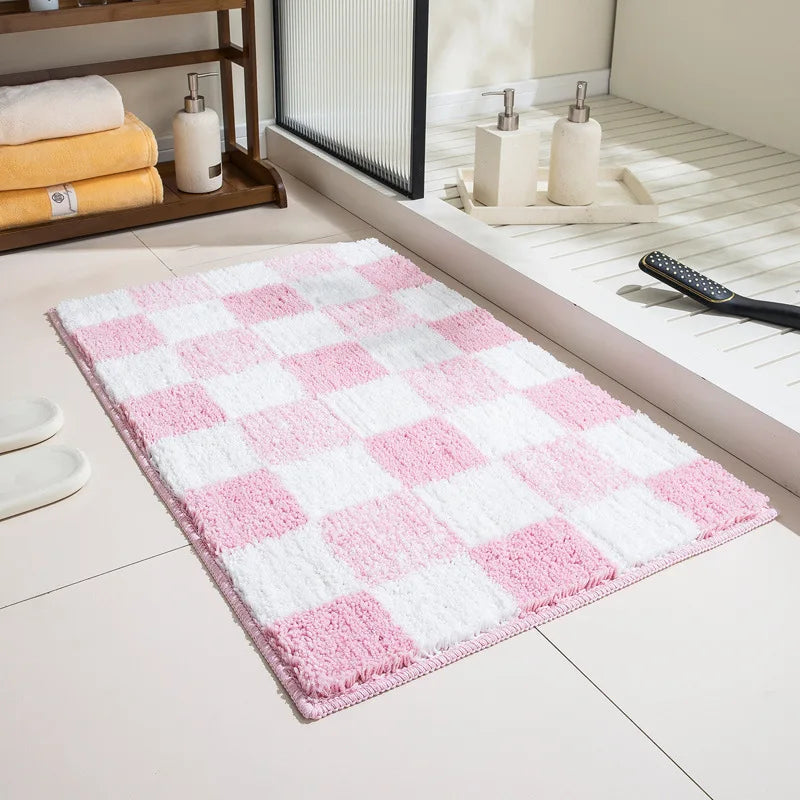 Irregular Tufting Floral Bathroom Decor Rugs.