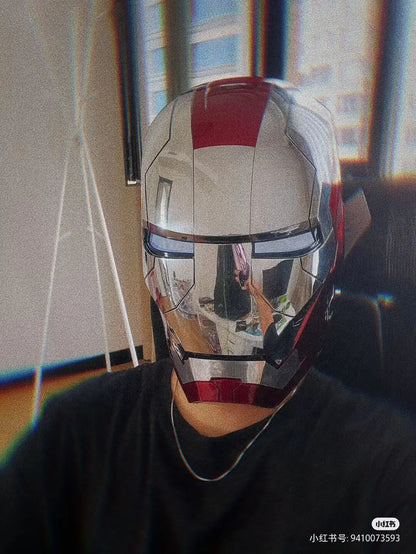Iron Man Helmet Mk5 Voice Control Eyes With Light Model Toys For Adult Electric Wearable Christmas Gift.