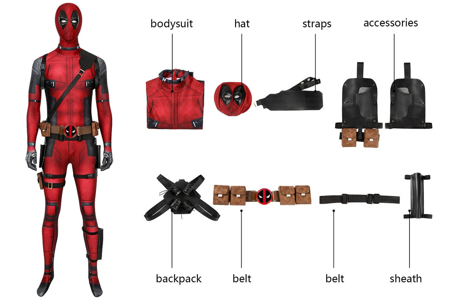 Daredevil Deadpool Cosplay Costume Suits🎃 🦇 .