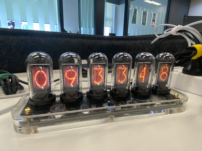 RGB Glow Nixie Tube Clock Mobile APP Editable IPS Display Clock.