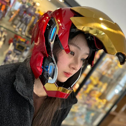 Voice-activated Deformation Helmet Anime Iron Man Mask.