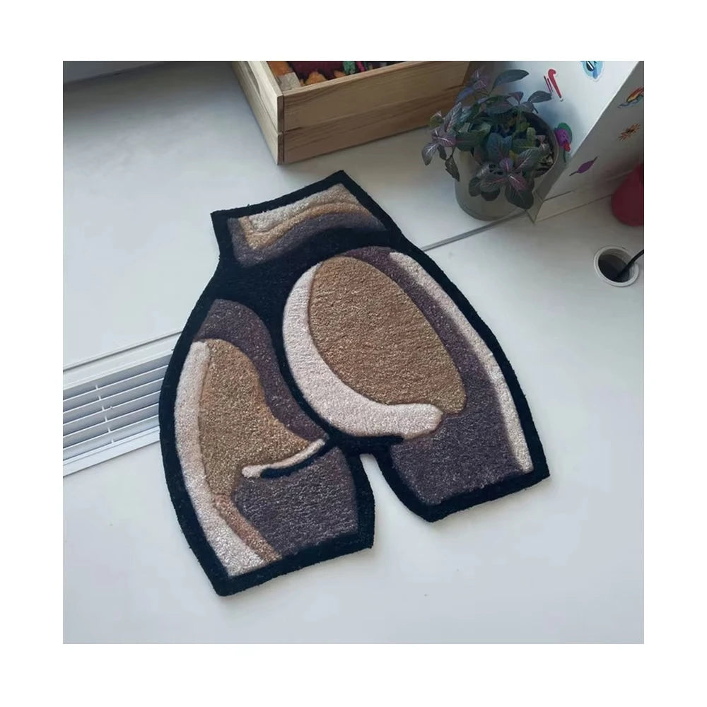 Sexy Look Modern Art Booty Imitation Cashmere Rugs.