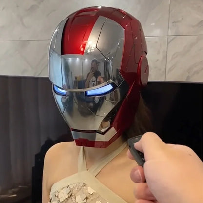 Iron Man Helmet Mk5 Voice Control Eyes With Light Model Toys For Adult Electric Wearable Christmas Gift.