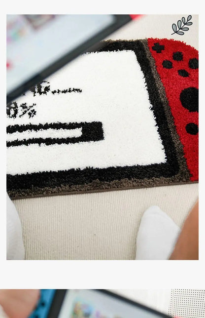 Switch Game Carpet Creative Flocking Anti-slip Rugs.