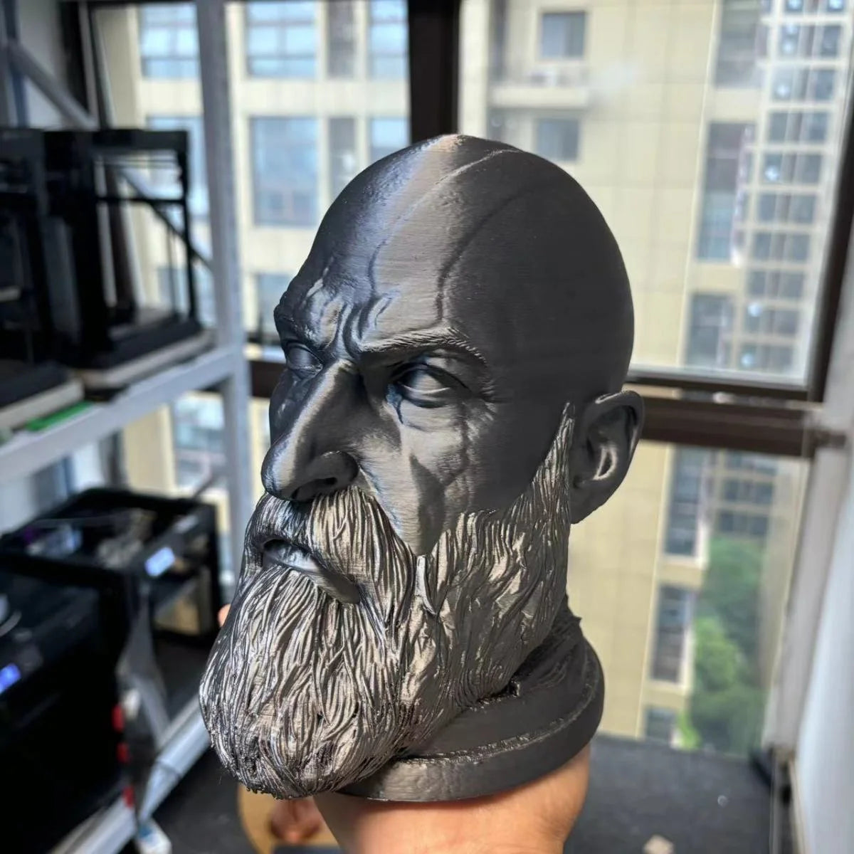 Gods Of Wars Kratos Head Statue Headphone Holder.