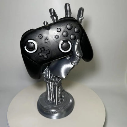 Cyberpunk Robotic Hand Statue Game Controller Stand.