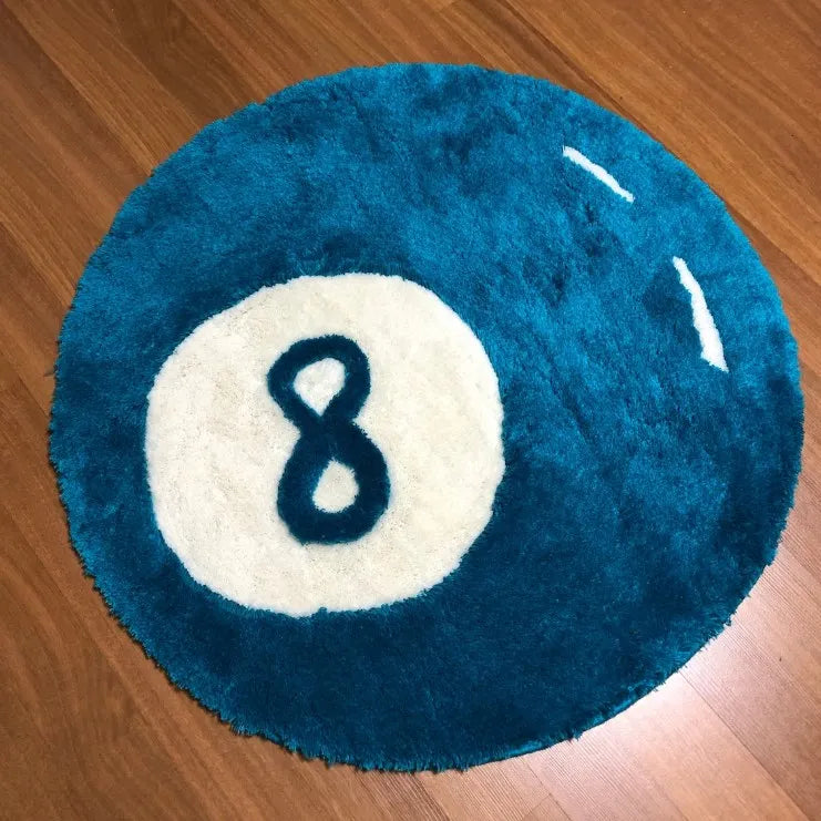 Black, Green, Blue "8 Ball" Rugs.