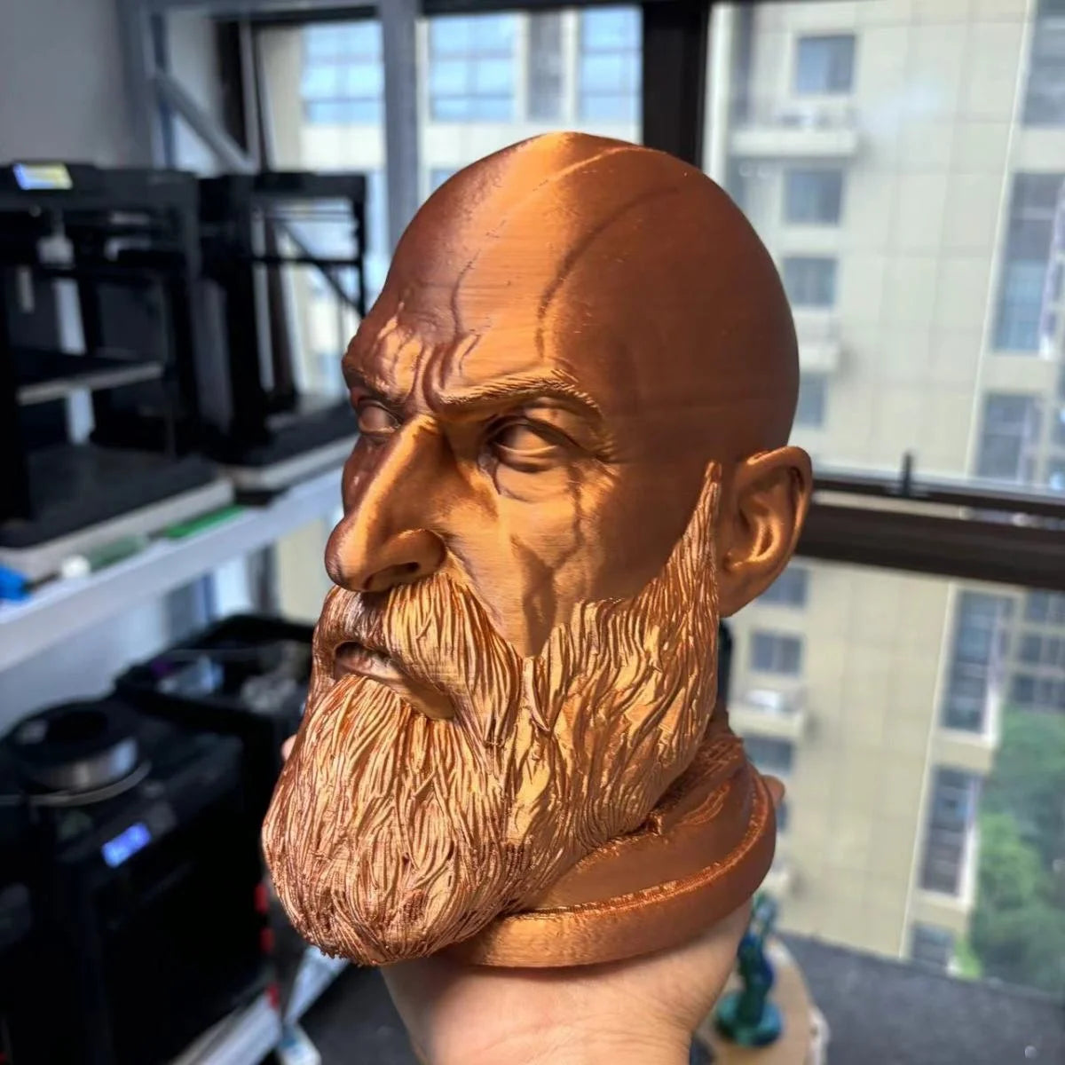 Gods Of Wars Kratos Head Statue Headphone Holder.