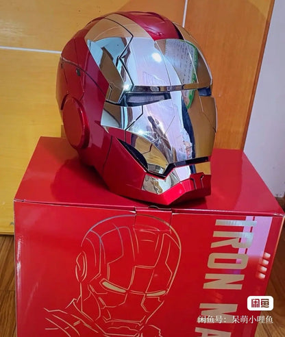 Iron Man Helmet Mk5 Voice Control Eyes With Light Model Toys For Adult Electric Wearable Christmas Gift.