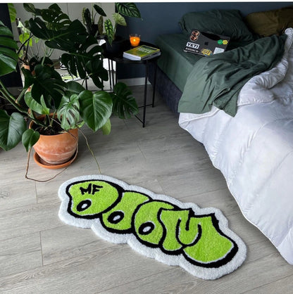 Green Cartoon Letter Custom Rugs.