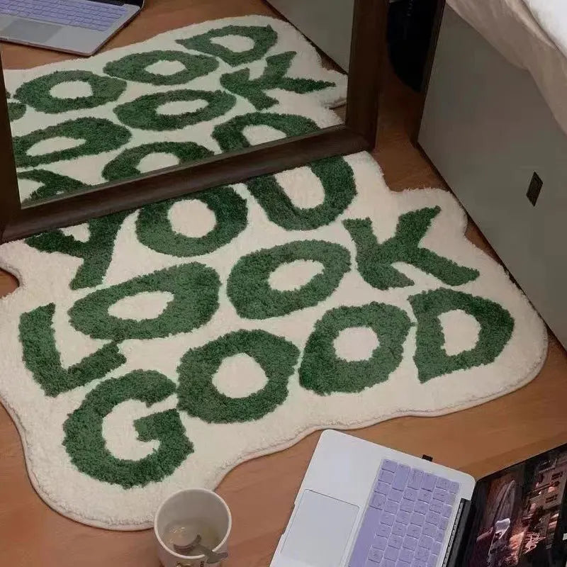 "You Look Good" Soft Plushy Message Decor Rugs.