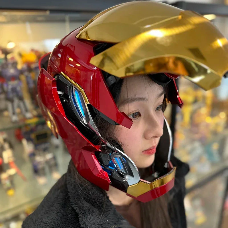 Voice-activated Deformation Helmet Anime Iron Man Mask.