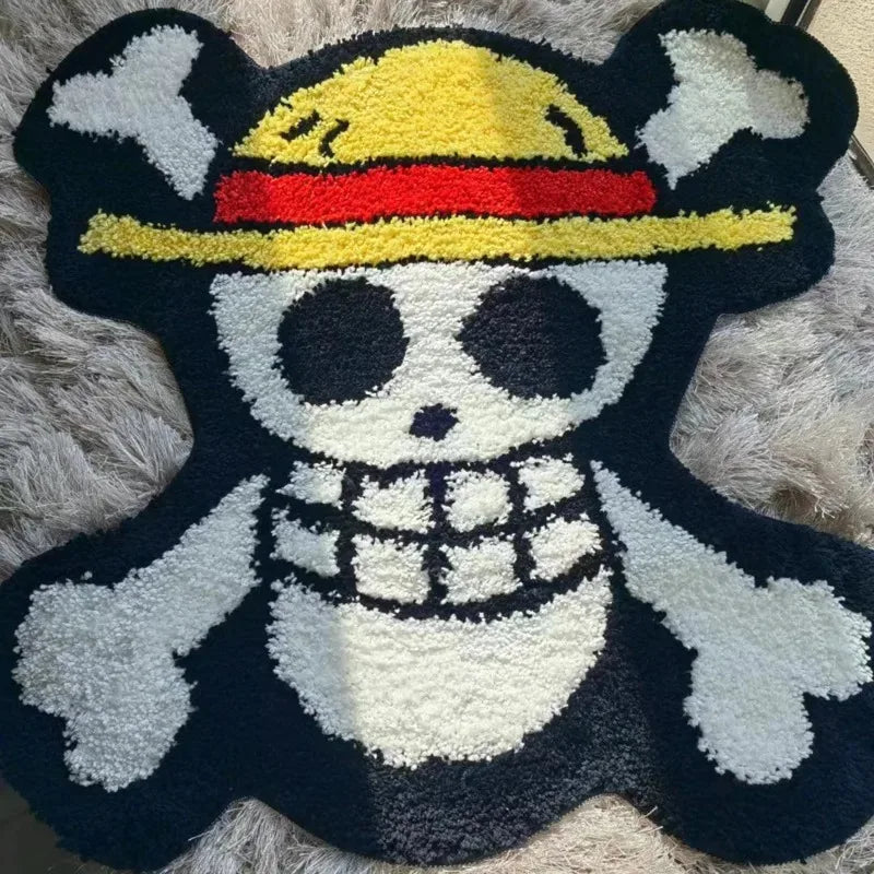 Anime Luffy Pirate Squad Skull Tufting Carpet.