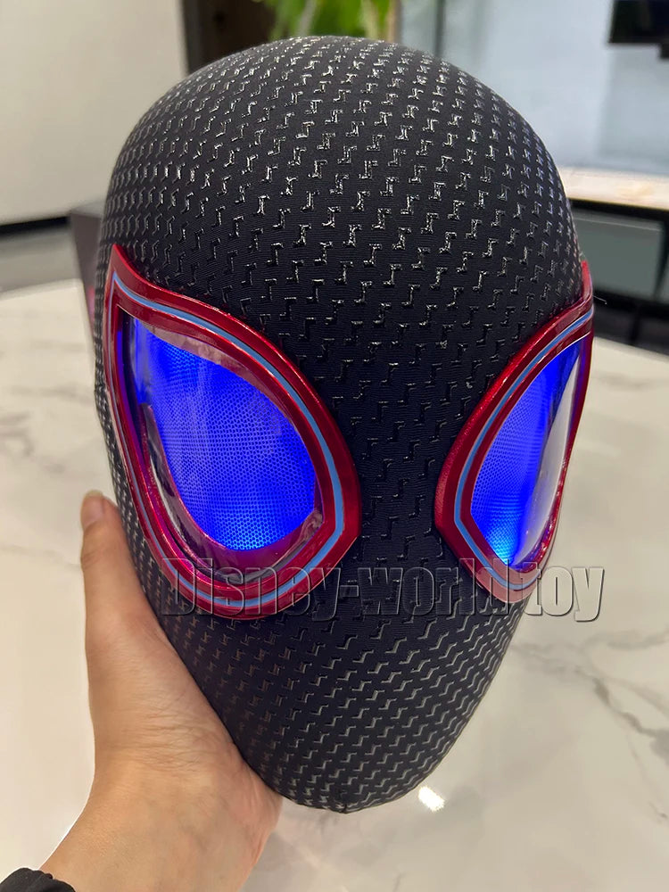 Marvel Gwen Miles Spiderman Spider-Man Mask Anime Figure Luxury Helmet Rechargeable Remote Eyes Movable mask Cosplay.