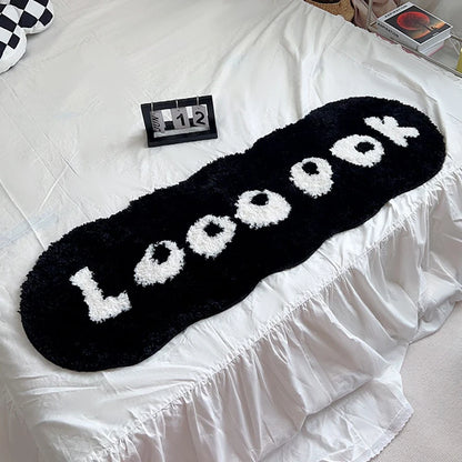 Nordic Black and White Letter Rug. "LOOOOK"