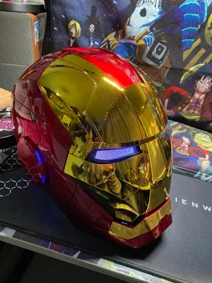 Iron Man Helmet Mk5 Voice Control Eyes With Light Model Toys For Adult Electric Wearable Christmas Gift.