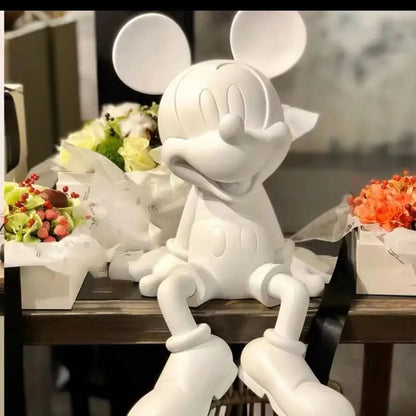 Disney Large Mickey Mouse Sitting Resin Movable Statue.