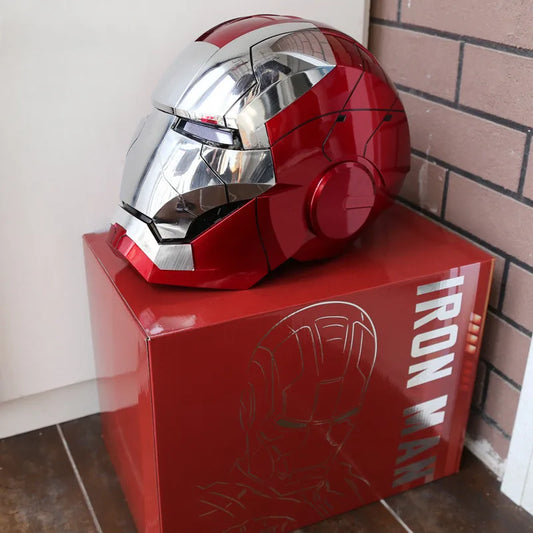 Iron Man Helmet Mk5 Voice Control Eyes With Light Model Toys For Adult Electric Wearable Christmas Gift.
