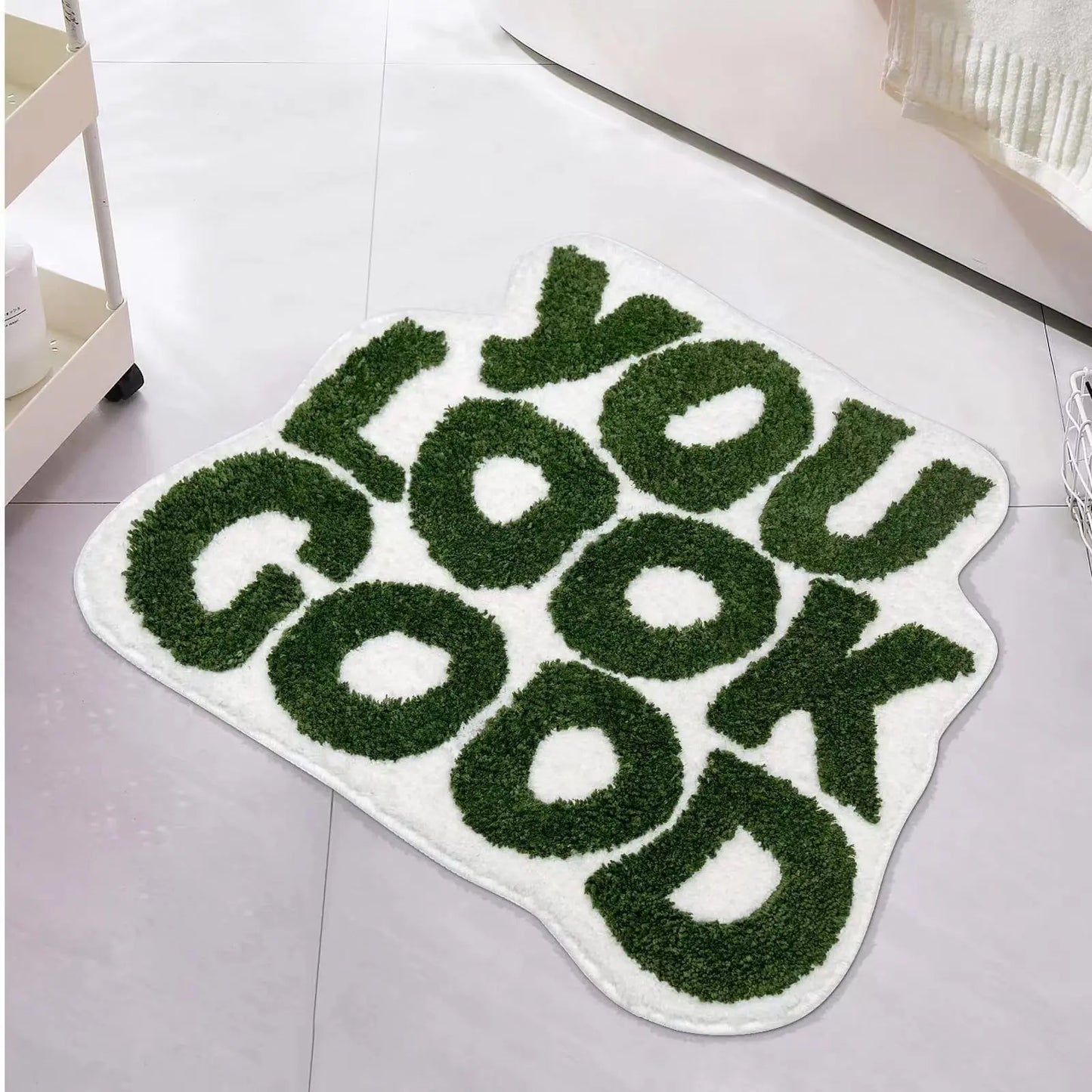 "You Look Good" Tufted Rugs.