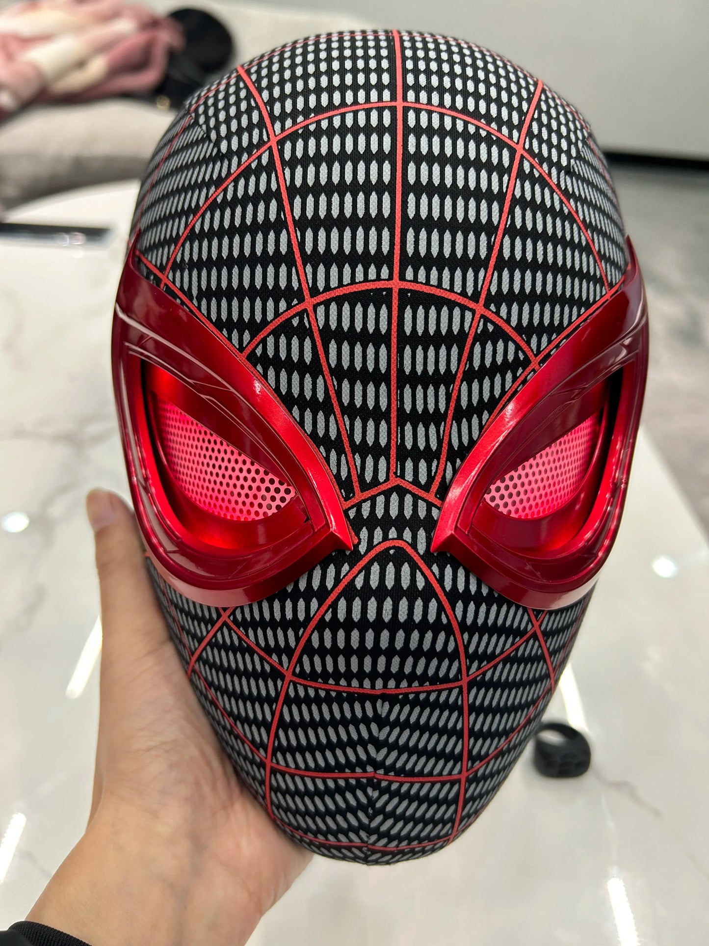 Moving Eyes Cosplay Spiderman Mask Electronic Remote Controlled.