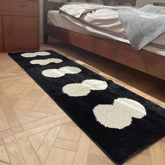 Non-Slip Soft Fluffy Plush Kids Bedroom Bath Mat with Gourd Pattern.