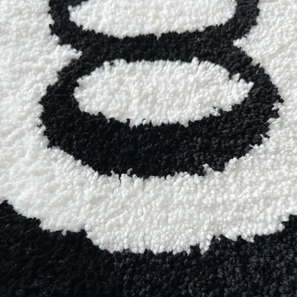 Plush Black 8 Ball Rugs.