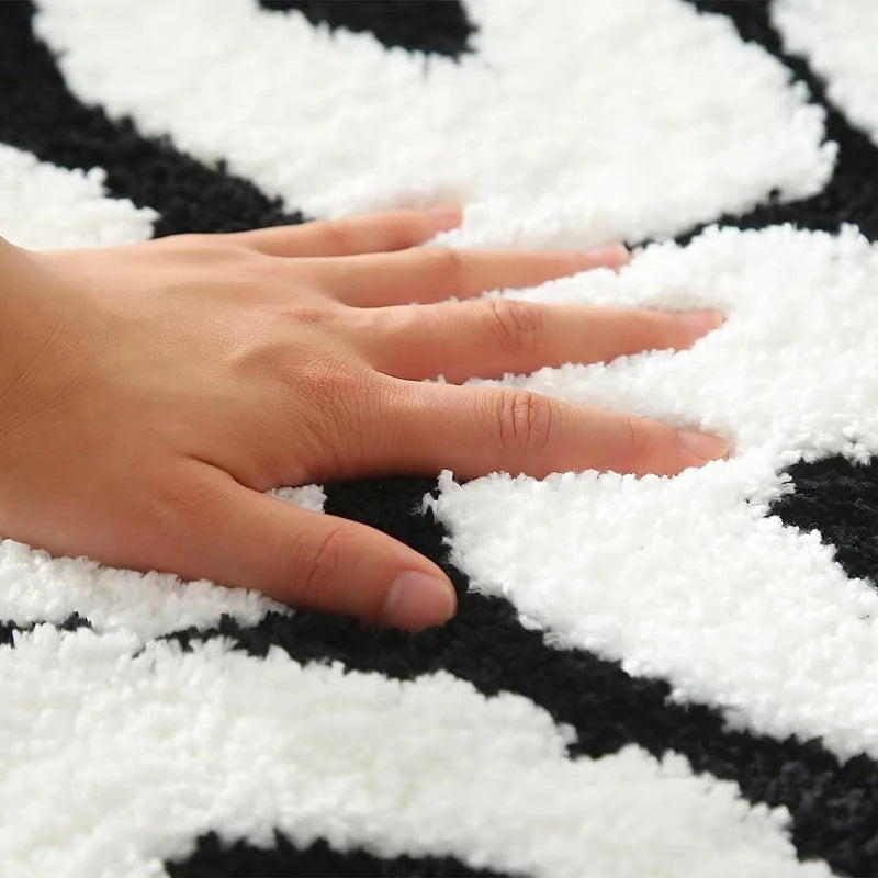 Oversized 62x80cm "You Look Good" Black and White Tufted Rugs.