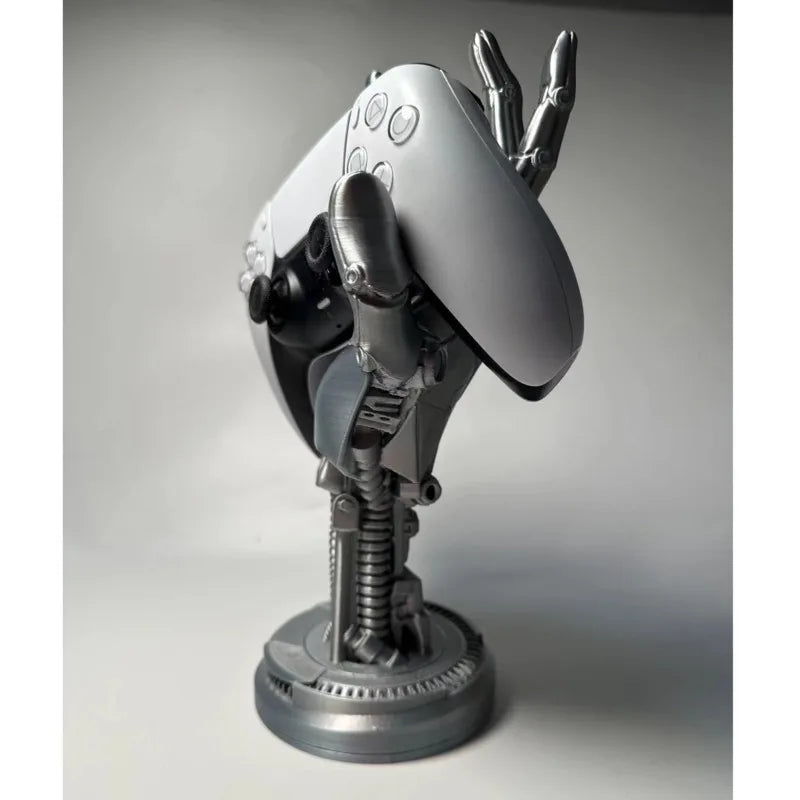 Cyberpunk Robotic Hand Statue Game Controller Stand.