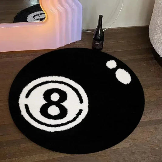 Black 8 Ball Tufted Rugs.
