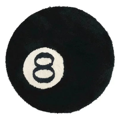 Plush Black 8 Ball Rugs.