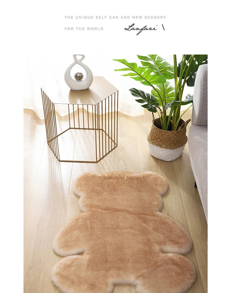 Cartoon Animal Bear Irregular Shaped Tufted Rugs.