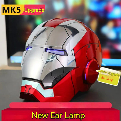 Iron Man Helmet Mk5 Voice Control Eyes With Light Model Toys For Adult Electric Wearable Christmas Gift.
