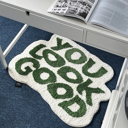 "You Look Good" Fluffy Tufted Rugs.