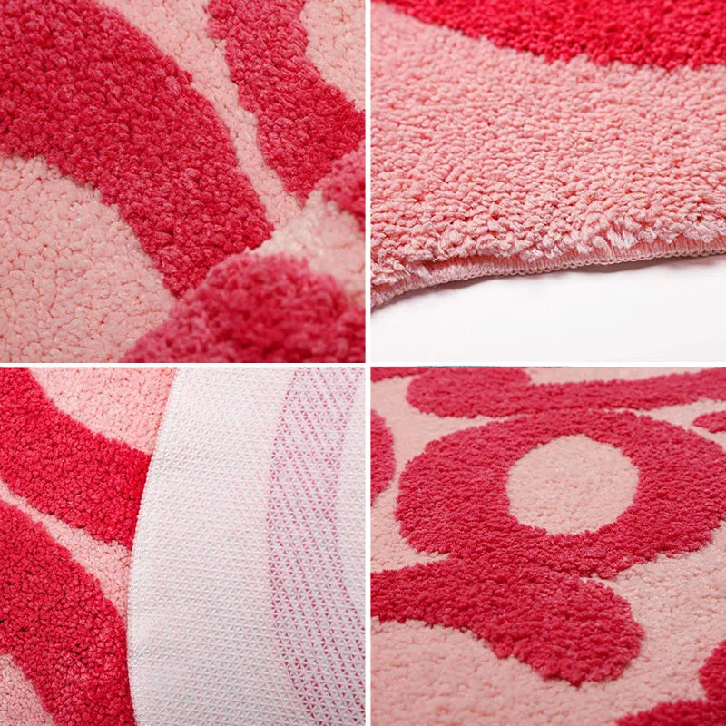 "Girls don't cry" Irregular Pink Tufted Rugs.