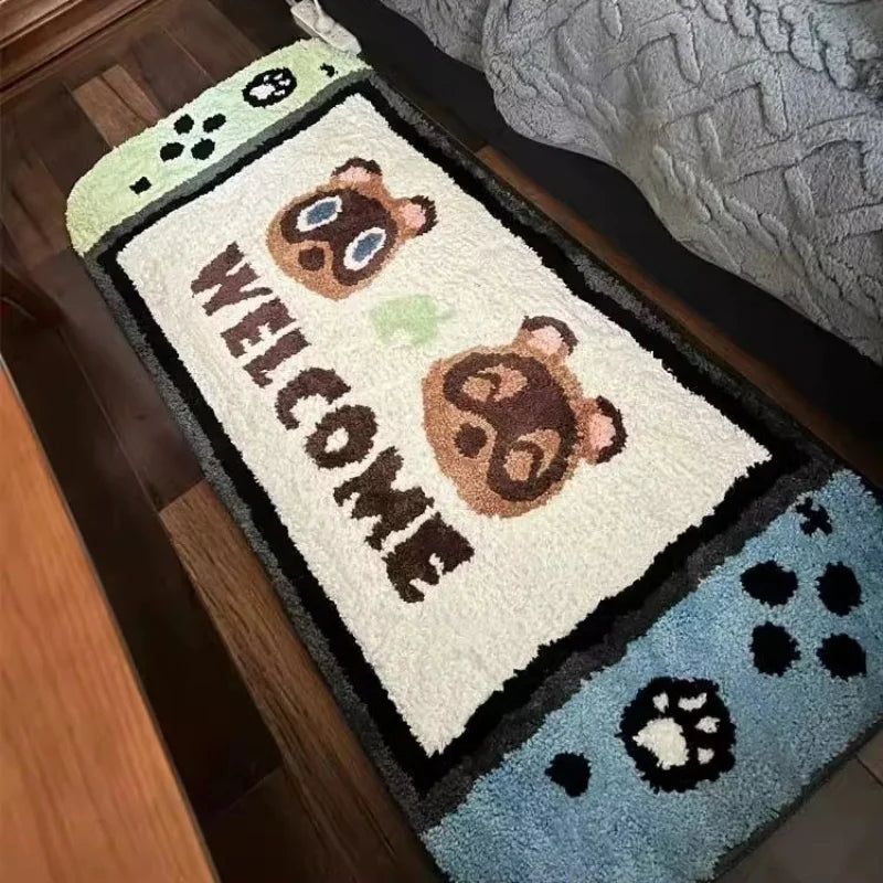 Switch Game Carpet Creative Flocking Anti-slip Rugs.