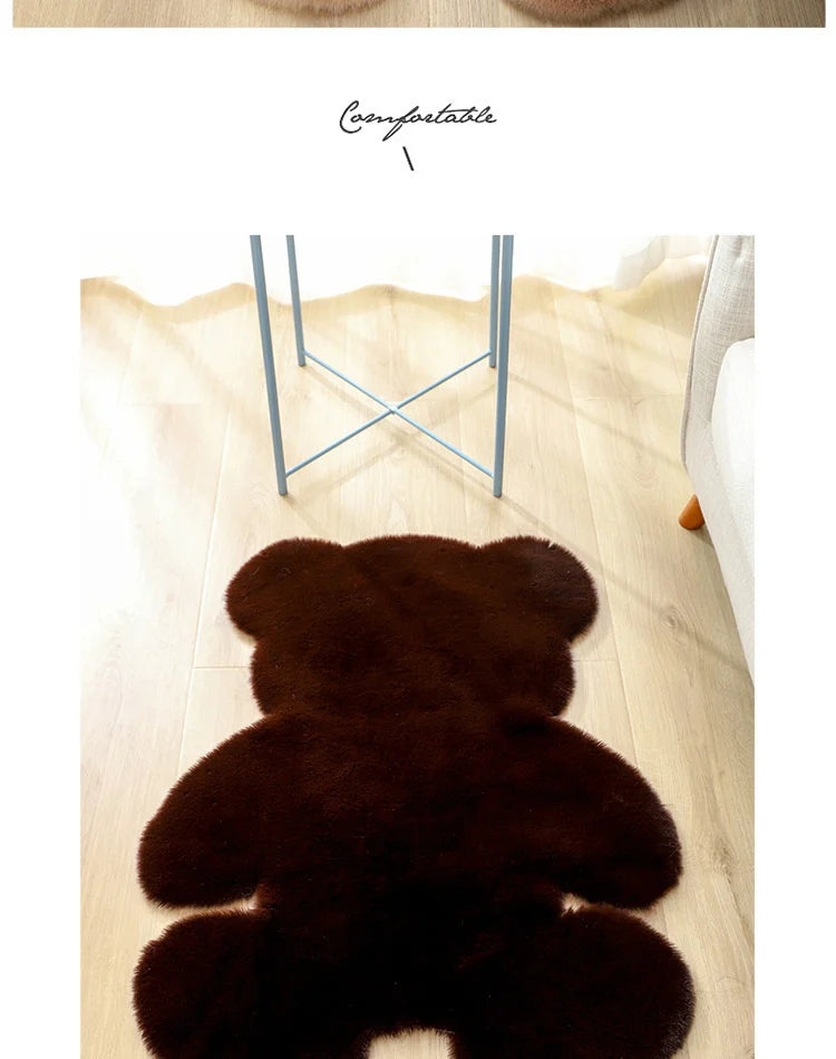 Cartoon Animal Bear Irregular Shaped Tufted Rugs.