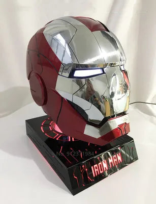 Iron Man Helmet Mk5 Voice Control Eyes With Light Model Toys For Adult Electric Wearable Christmas Gift.