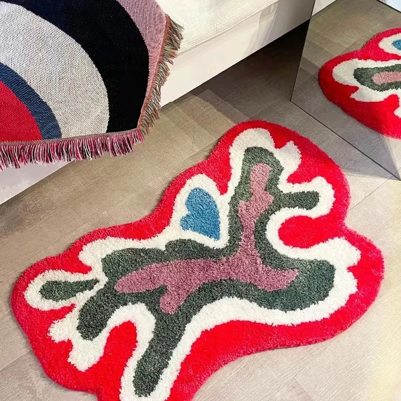 irregular Line Shape Fluffy Rugs.