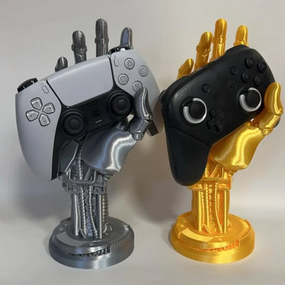 Cyberpunk Robotic Hand Statue Game Controller Stand.