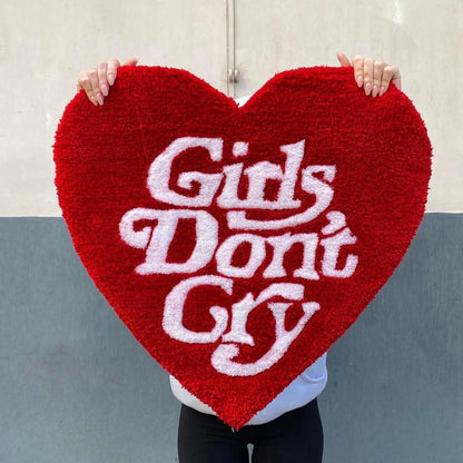 GIRLS DON'T CRY, Heart Shape Rugs.